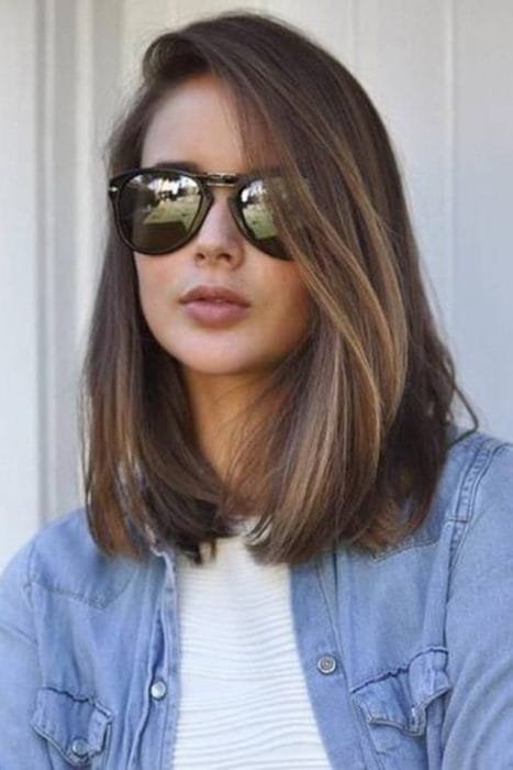 large Hairstyles for Oval Face Mid Length Straight Lob