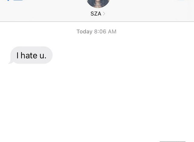 I Hate U lyrics SZA