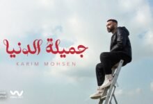 كلمات اغنية معاك إرتاح قلبي جميله الدنيا كريم محسن